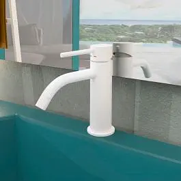 Змішувач для раковини Paffoni Light без донного клапана white matt LIG071BO, Білий матовий - фото 2