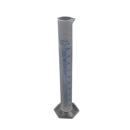 Мірний циліндр пластиковий колба градуйований стакан для спиртометра та виноміра 100 мл Прозорий 87377 - фото 1