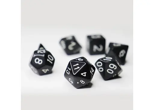 Набір кубиків Opaque 7 Dice Set - Black (w-white) , 7 шт. (g7dopaq04) - фото 2