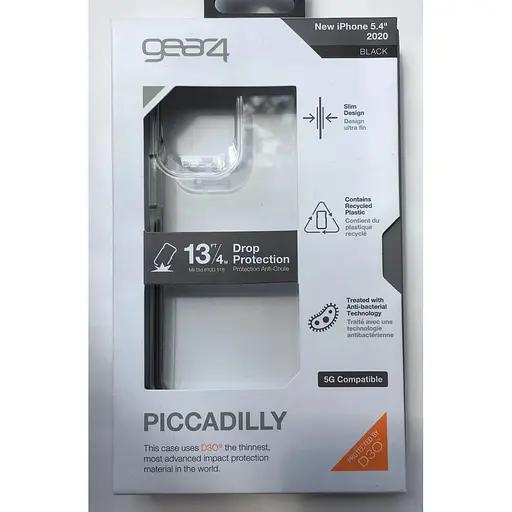 Противоударный чехол Gear4 Piccadilly D3O для iPhone 12 Mini (5.4") Black + Прозрачный (702006033) - фото 2