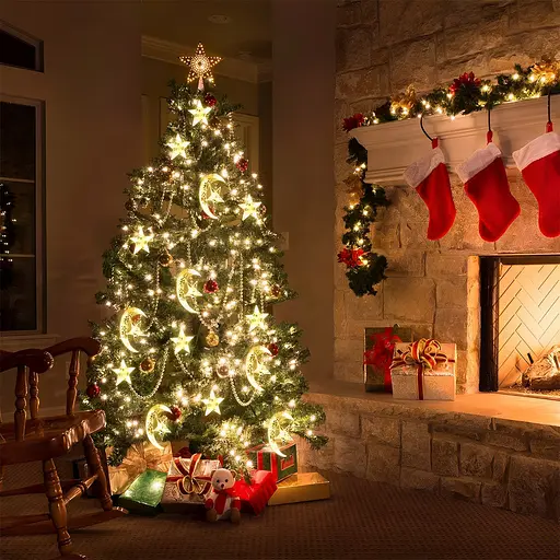 Новорічна світлодіодна гірлянда шторка дощ "Зоряна завіса" YS-84018 138 LED 2.5 метра (теплий білий), Yu Xin 82760 - фото 2