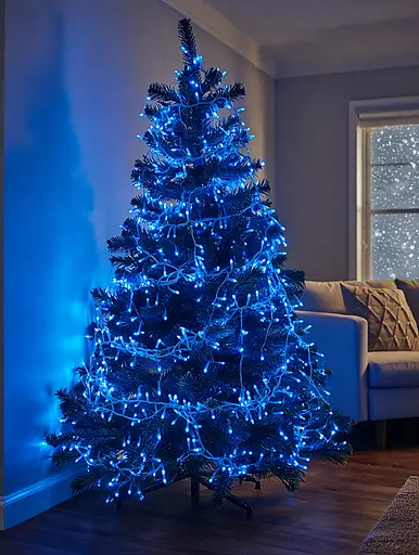Новорічна гірлянда вулична Різдвяна фея GarlandoPro 50 м 500 LED білий провід Синій CF500L50MWBL - фото 6