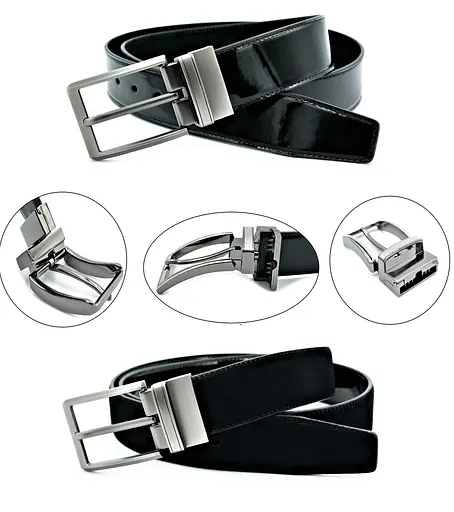 Ремінь шкіряний Weatro чоловічий двосторонній 110-125х4 см acs0013786 - фото 2