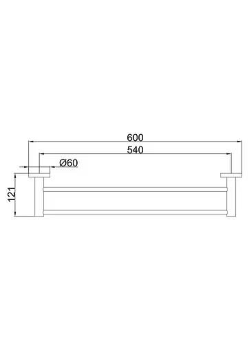 Тримач для рушника подвійний Frap F30209 чорний/нержавіюча сталь 1/20 Чорний матовий - фото 2