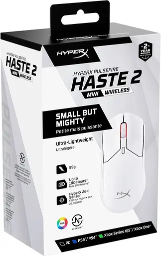 Игровая мышь HyperX Pulsefire Haste 2 Mini белая (7D389AA) - фото 7