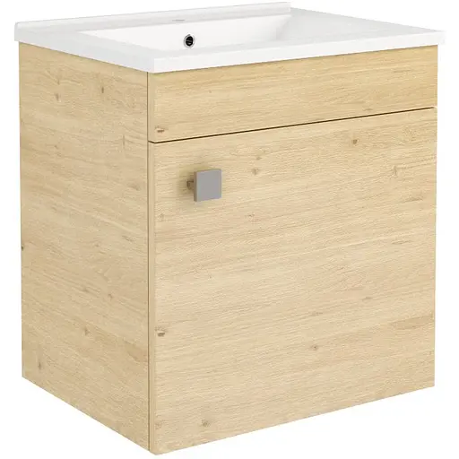 Тумба підвісна RJ Atlas із умивальником RJ Jenor RZJ510 50 см дуб RJFU005-10OK - фото 1