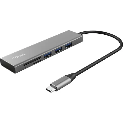USB-Хаб Trust USB-хаб HALYX FAST 3USB+CARD READER USB-C ALUMINIUM (24191_TRUST) - фото 1