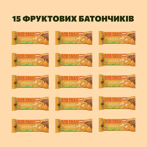 Фруктово-ореховый батончик Bob Snail Хурма-Апельсин-Кешью-Криспи Киноа 35 г x 15 шт. - фото 3