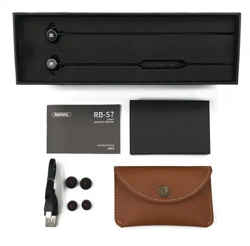 Спортивні вакуумні Bluetooth навушники гарнітура Remax RB-S7 Чорні - фото 6