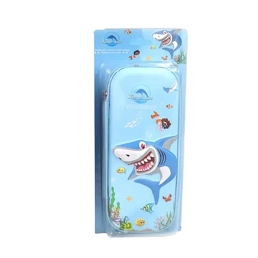 Пенал жесткий объемный Акула, 21.5x4x8.5 см, PVC (в ассортименте)
