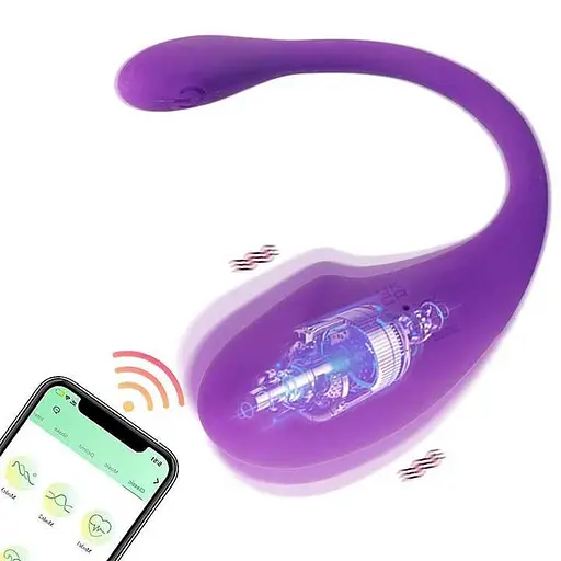 Смарт виброяйцо силиконовое 9 режимов 90×33 мм с мобильным управлением фиолетовое - фото 2