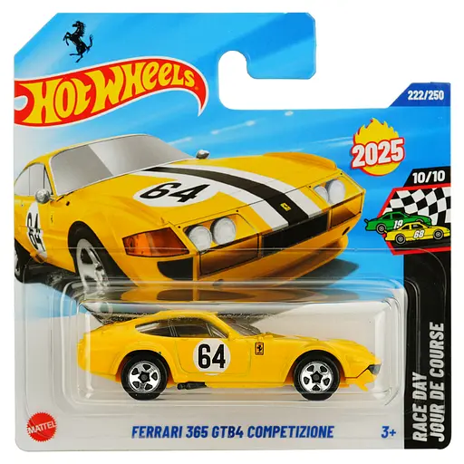 Базова машинка Hot Wheels Race Day 2018 Ferrari 365 GTB4 Competizione жовта (5785) JBC19-N521       