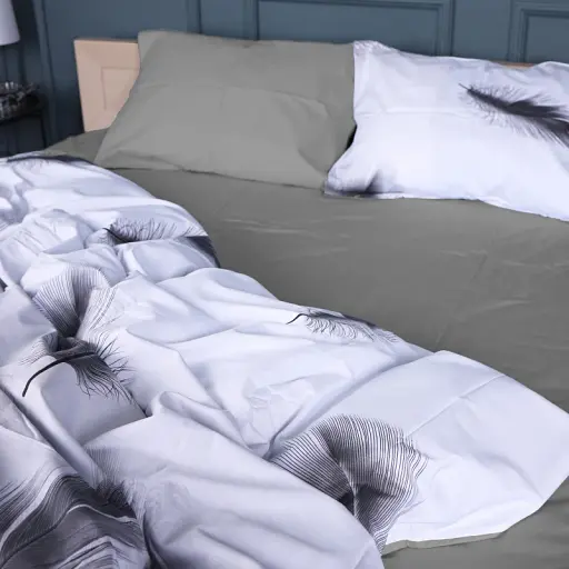 Наволочка MirSon Сатин 22-1400 Feather Touch 40х60 см сіра (2200010566697) - фото 4