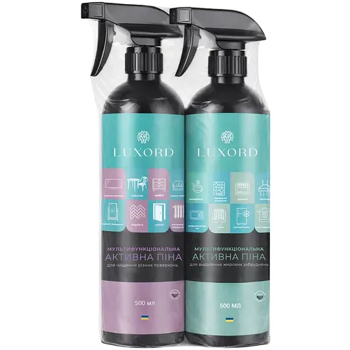 Набор универсальных чистящих средств Luxord Мультифункциональные активные пены для: уборка кухни и очистки различных поверхностей 2 шт. х 0.5 л - фото 1