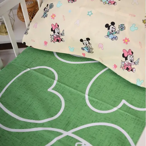 Комплект постельного белья MirSon Бязь 20-0043 Green Mikey Mouse 160x220 см зелено-бежевый (2200010273496) - фото 4