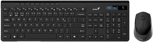 Комплект (клавиатура и мышь) Genius SlimStar 8230 Wireless Black UKR BT+2.4GHz - фото 1