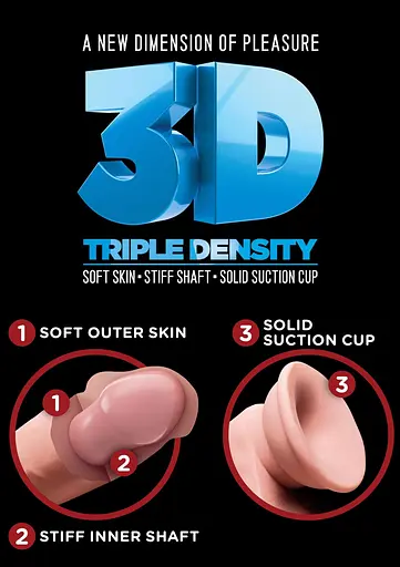 Фаллоимитатор King Cock Plus 7 Triple Density Cock 21 см телесный - фото 8