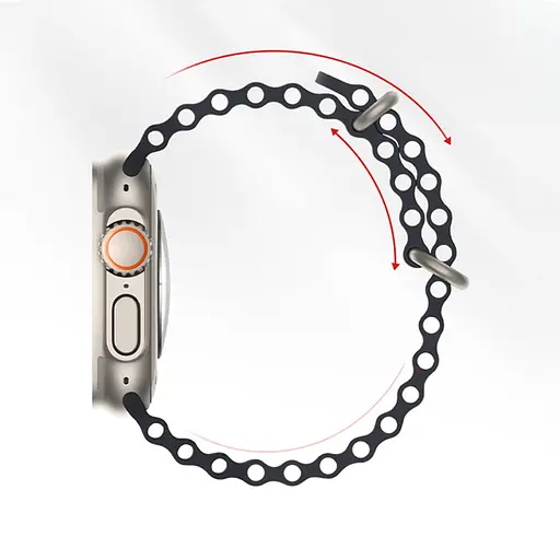 Ремінець силіконовий Hoco iWatch WA12 marine double buckle 42/ 44/ 45/ 49mm midnight синій - фото 5