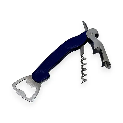 Універсальна відкривачка консервний ніж зі штопором металевий 3 в 1, Kitchen Master Синій 87725 - фото 1