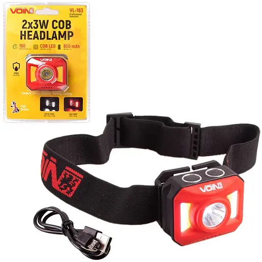 Ліхтар налобний Voin 2 x 3W-COB +3W XPE 800mAh (VL-163) - фото 3
