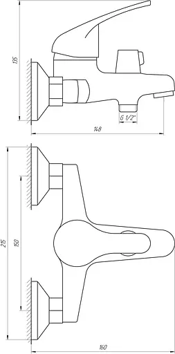 Змішувач для ванни Globus Lux Solly GLSO-0102N Хром - фото 5