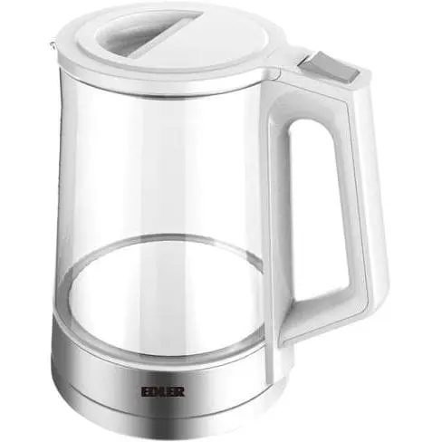 Электрочайник Edler EDEK-821 White 2000W 1.8 л стекло+нержавеющая сталь дисковая - фото 1