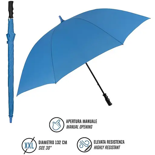 Зонтик-трость Perletti Golf XXL с системой антивитер синий (P96020-05) - фото 2