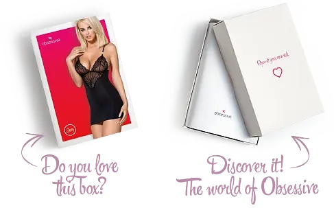 Сатиновый комплект для сна с кружевом Obsessive 828-CHE-1 chemise & thong черный сорочка стри S/M - фото 8