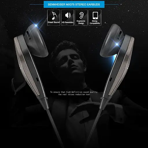 Навушники Sennheiser MX 375 з глибокими басами, 3,5 мм Оригінальні - фото 2