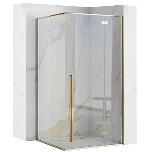 Душевая кабина Rea Fargo 80x100 gold REA-K4907, Золотой, Универсальная, прозрачная - фото 1