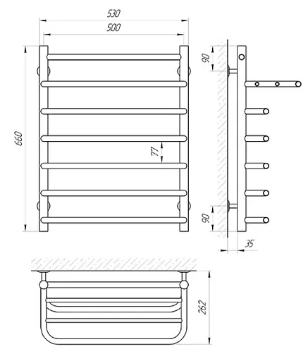 Електрична рушникосушка Laris Стандарт П7 500x660 Е з полицею 73207177 - фото 5