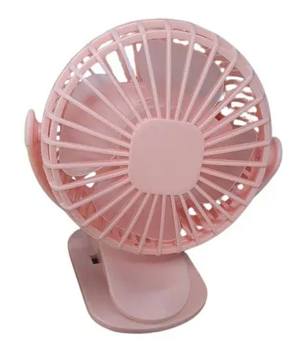 Портативный аккумуляторный мини вентилятор Portable Fan Прищепка USB Розовый - фото 2