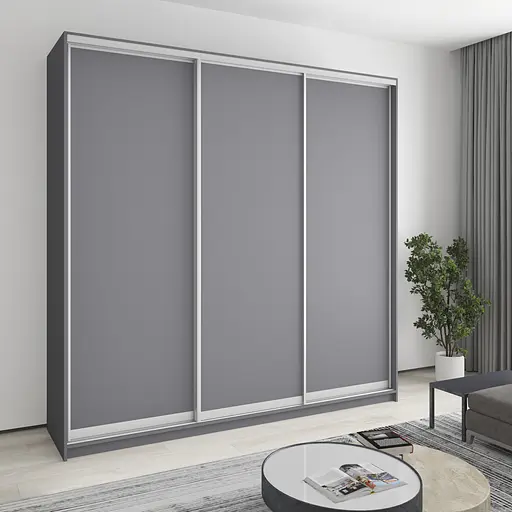 Шафа-купе тридверна MebelStar Комбо AL 3ДСП 240x60x240 см Антрацит (MBS-2046)