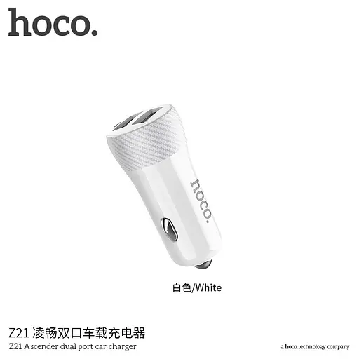 Адаптер автомобильный Hoco Z21 black 2 USB-A port 3.4 А - фото 3