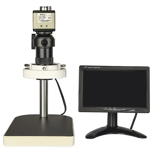 Цифровой микроскоп с монитором 7" и штативом Kaisi 708M (LED подсветка, фокус 36-240 мм, кратность увеличения 130X, 2мП) - фото 2