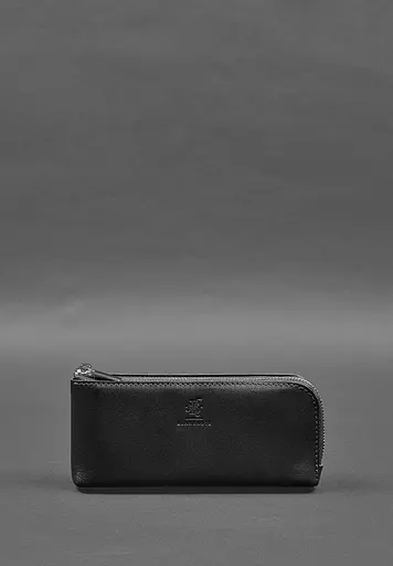 Кожаный портмоне-купюрник на молнии 14.0 Черный - фото 2