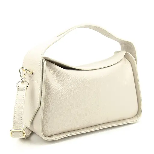 Вместительное кожаное бежевое кроссбоди Firenze Italy F-IT-9570B