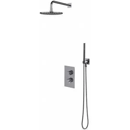 Душова система прихованого монтажу з термостатом Omnires Contour chrome SYSCT11CR, Хром - фото 1