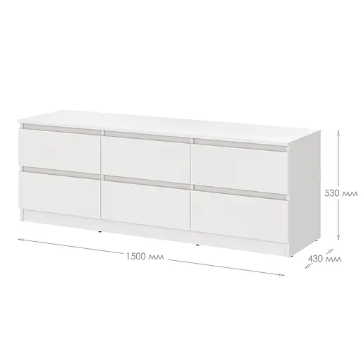 Тумба під телевізор MebelStar Нео 6Ш 150x43x53 см Аляска білий (MBS-1278) - фото 4