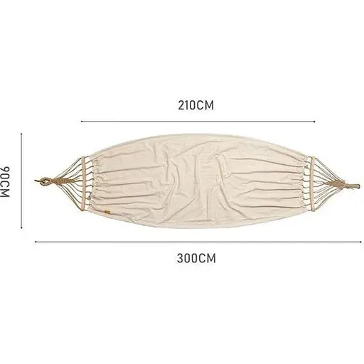 Одноместный гамак без опрокидывания Naturehike NH20DC001 хлопок (300 х 90см) Бежевый - фото 2