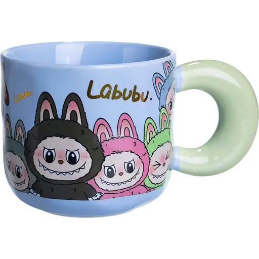 Кружка фарфоровая LABUBU Pure Happines 400 мл голубой FM-22D