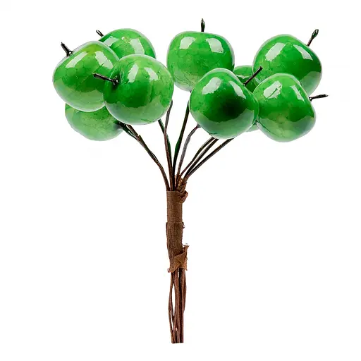 Яблука декоративні Yes! Fun, 20 мм, 9 шт. в пучку, зелені, глянцеві