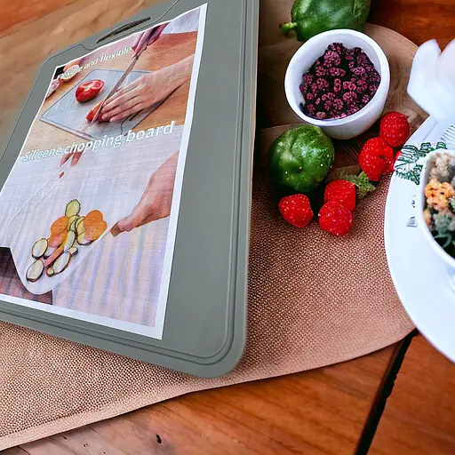 Дошка кухонна силіконова обробна 30х35 см, Kitchen Master Рожевий 86384 - фото 6