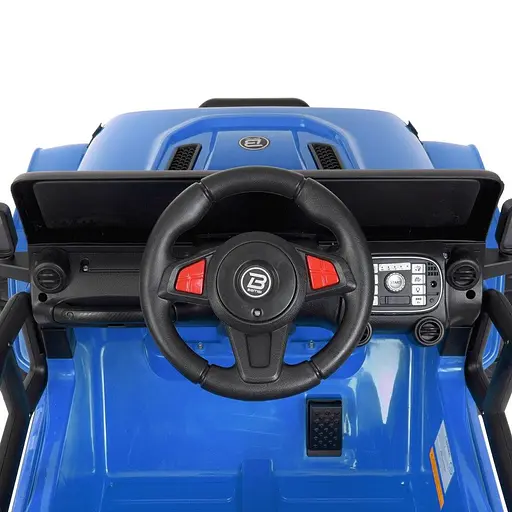 Электромобиль детский Bambi Джип Racer M 4282EBLR-4 с аккумулятором 12V и кожаным сиденьем синий - фото 4
