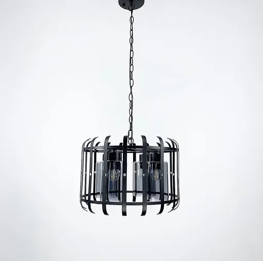 Підвісний світильник у стилі лофт на 4 лампочки Line.F Колір плафона Янтарний - фото 5