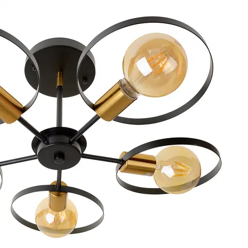 Люстра Brille лофт стельова в спальню Е27 60W BK (BL-789S/5) - фото 2