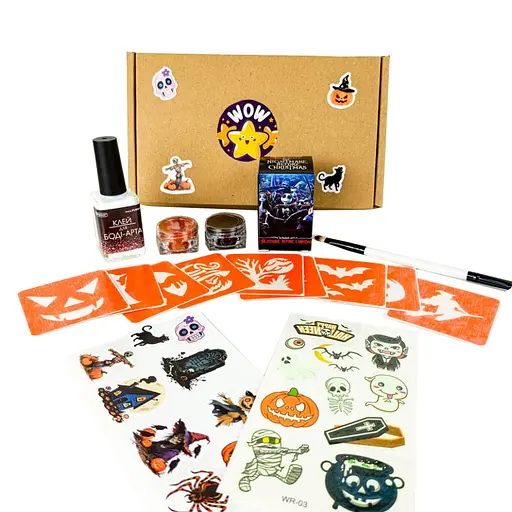 Набор для био-тату "Wow Box Хэллоуин для 1 ребенка" Fresh Tattoo wow-box-halloween-1 - фото 1