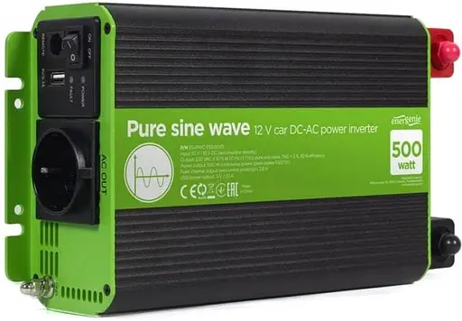 Інвертор EnerGenie 12V/230V 500W (1000W peak power) чиста синусоїда 500 Вт (EG-PWC-PS500-01) - фото 1