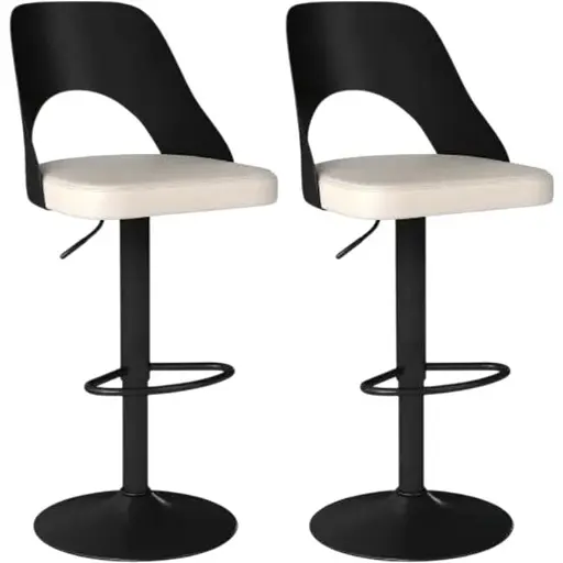 Комплект барных стульев Costway Navare экокожа черно-белый