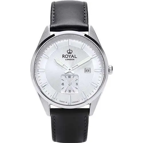 Мужские водонепроницаемые наручные часы Royal London 41394-02 кварцевые с кожаным ремешком